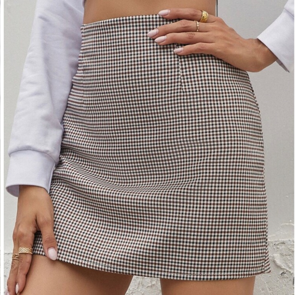 Plaid High Waist Mini Skirt